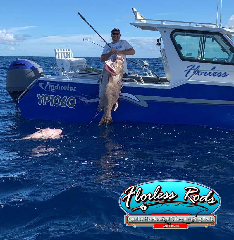 48 kg bass grouper caught deep dropping off Brisbane