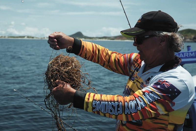 Discarded fishing line ball