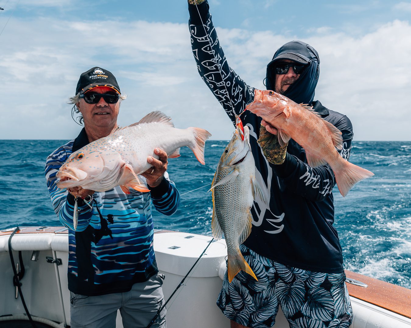 Ryan_Max_Fishlift_DoubleHookup_Levitator_Trout_Stripey-00949 Hectic fishing session in bad weather
