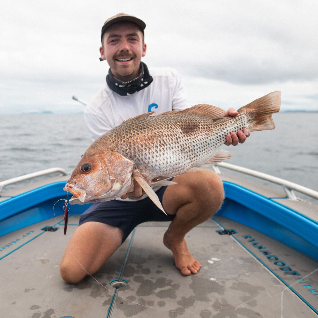Lutjanus johnii or fingermark named for the spot on the flank.
